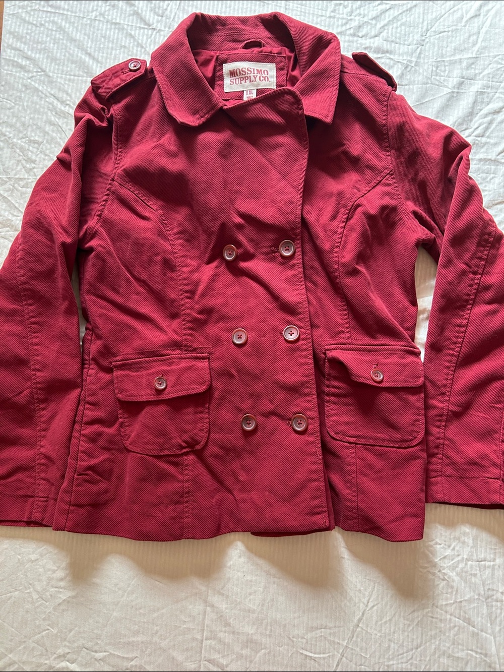 Mossimo Supply Co. Women's Double-Breasted Burgundy Peacoat